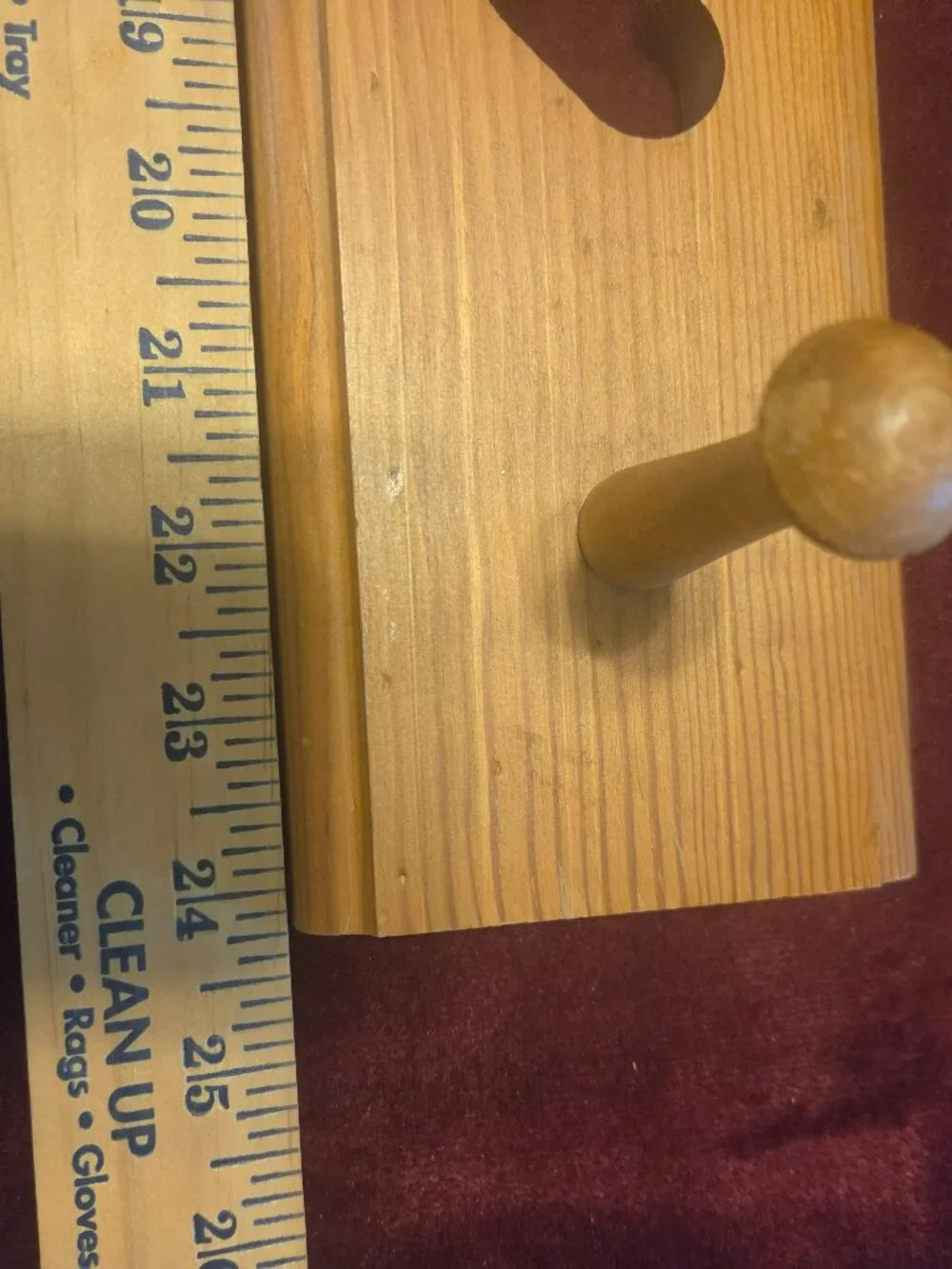 vintage wood cutout heart peg rack approx. 24 inches long